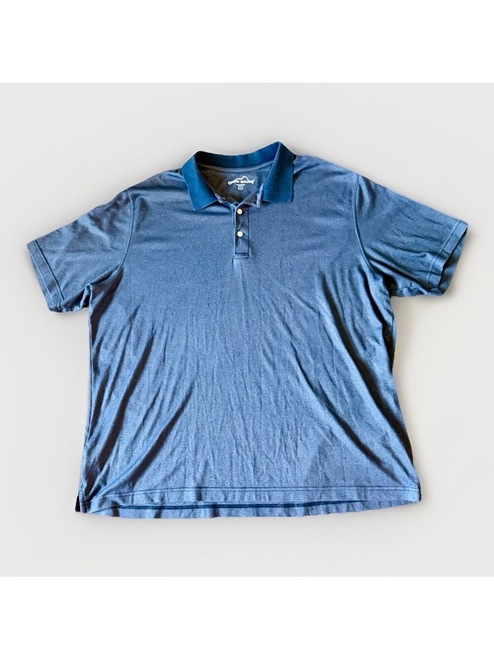 Eddie Bauer Performance Polo Shirt Mens Size XXL Blue Golf Travel Stretch Casual